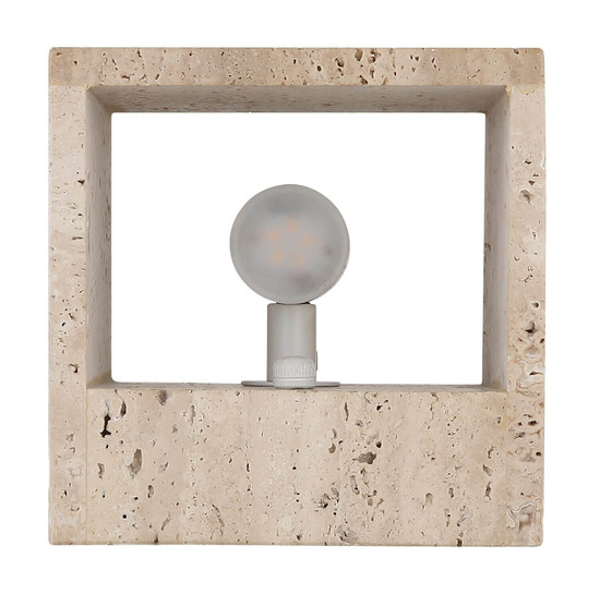 Globo LED Wandleuchte Rojas 6W warmweiss Weiß matt Metall Travertine Stein 12x12cm