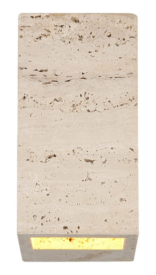 Globo LED Wandleuchte Rojas 6W warmweiss Weiß matt Metall Travertine Stein 16x8cm