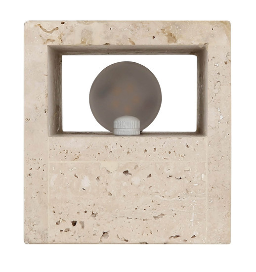 Globo LED Wandleuchte Rojas 6W warmweiss Weiß matt Metall Travertine Stein 16x8cm