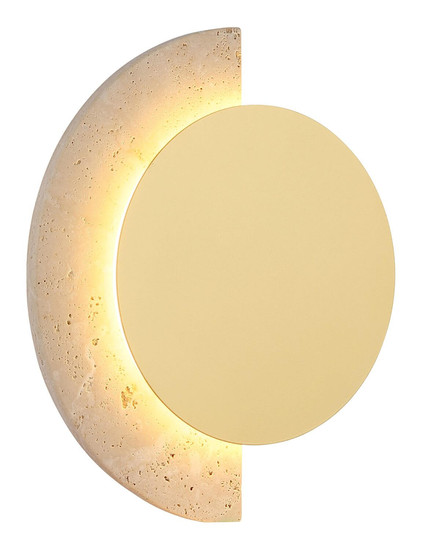 Globo LED Wandleuchte Rojas 14W warmweiss Weiß matt Metall Travertine Stein 30x27,5cm