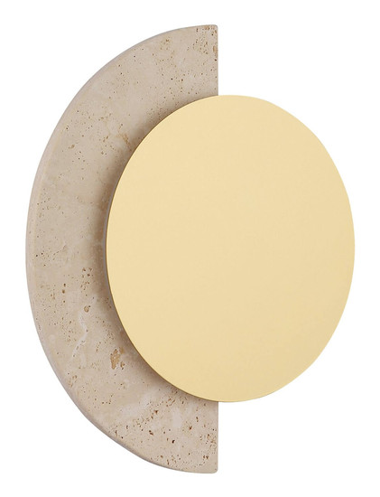Globo LED Wandleuchte Rojas 14W warmweiss Weiß matt Metall Travertine Stein 30x27,5cm
