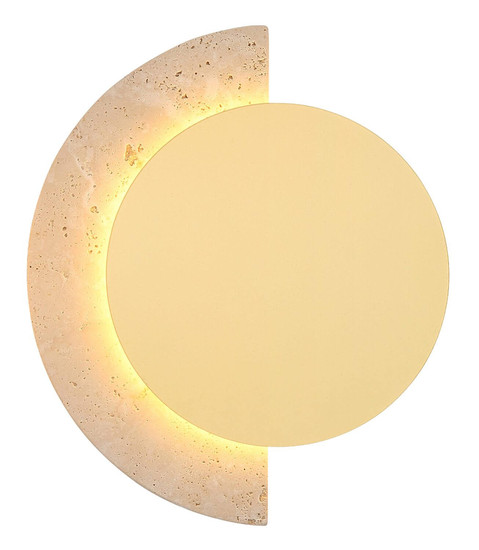 Globo LED Wandleuchte Rojas 14W warmweiss Weiß matt Metall Travertine Stein 30x27,5cm