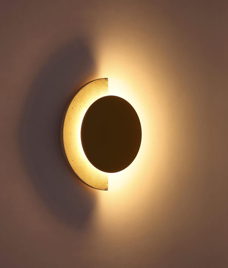 Globo LED Wandleuchte Rojas 14W warmweiss Weiß matt Metall Travertine Stein 30x27,5cm