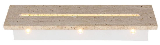 Globo LED Wandleuchte Rojas 17W warmweiss Weiß matt Metall Travertine Stein 40x11cm