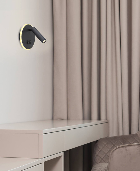 Globo Many LED Wandleuchte 6W Warmweiß Schwarz, Metall Ø14,6cm 78405S