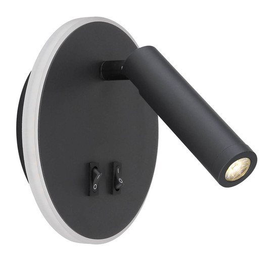 Globo Many LED Wandleuchte 6W Warmweiß Schwarz, Metall Ø14,6cm 78405S