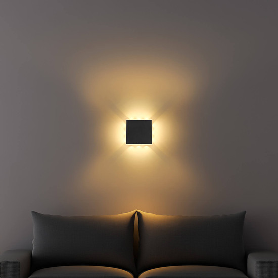 Globo Saidy LED Wandleuchte 12W Warmweiß Schwarz Matt, Metall 20cm 78408-4