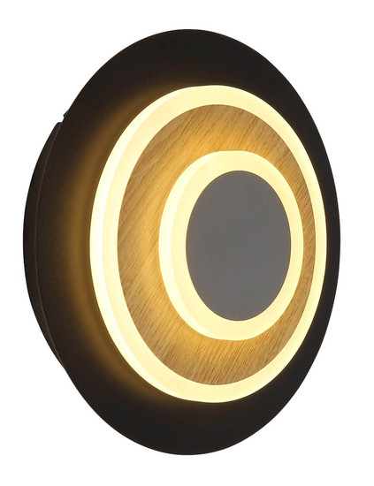 Globo LED Wandleuchte Odonell 20W warmweiss Schwarz matt Metall 30x23cm