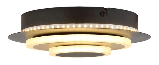 Globo LED Wandleuchte Odonell 20W warmweiss Schwarz matt Metall 30x23cm