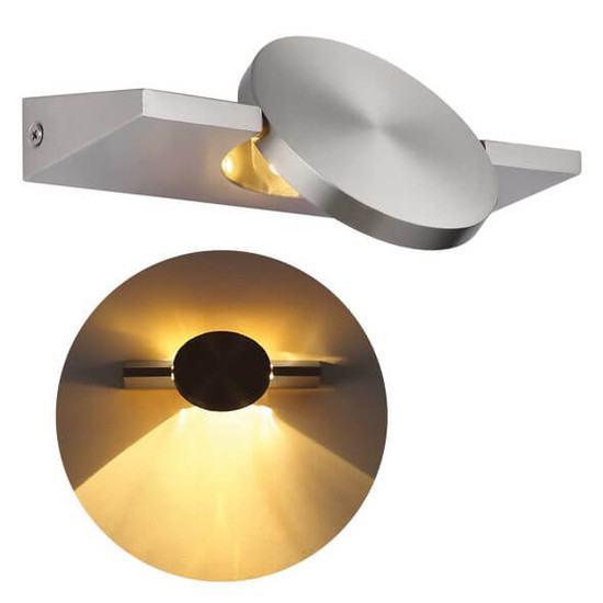 Globo LED Wandleuchte Jasper 3W warmweiss Nickel matt Metall Aluminium 20x10cm