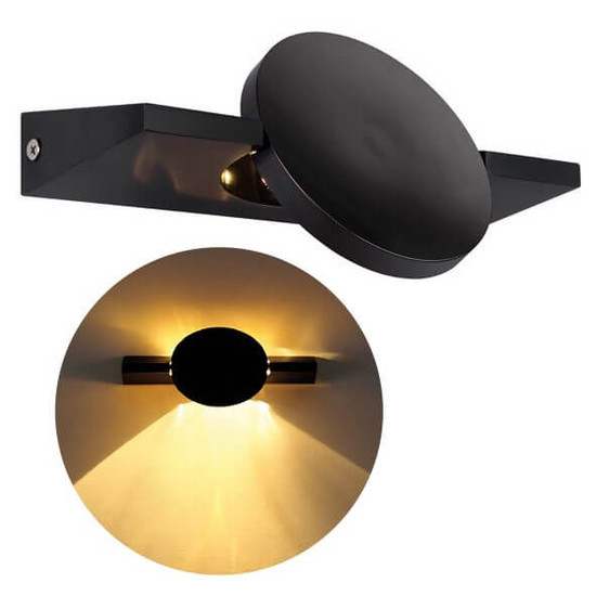 Globo LED Wandleuchte Jasper 3W warmweiss Schwarz-chrom matt Metall Aluminium 20x10cm