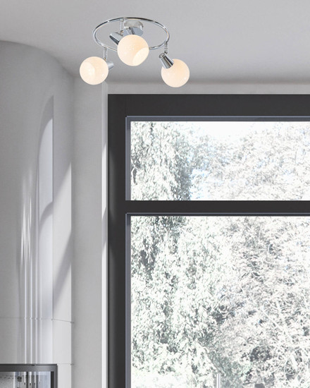 Globo Doxy E14 Strahler 3-fach 4W Verchromt, Metall Ø9cm 81139306