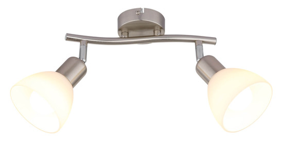 Globo Malte E14 Strahler 2-fach 5W Warmweiß Nickel Matt, Metall Ø10cm 81490201