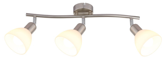 Globo Malte E14 Strahler 3-fach 5W Warmweiß Nickel Matt, Metall Ø10cm 81490301