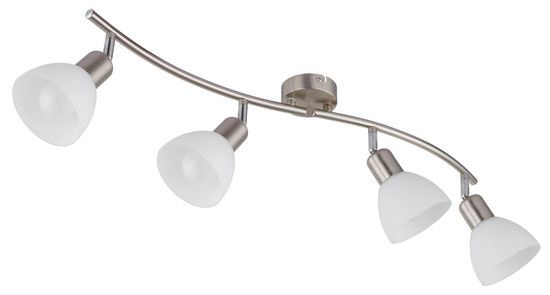 Globo Malte E14 Strahler 4-fach 5W Warmweiß Nickel Matt, Metall Ø10cm 81490401