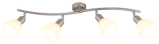 Globo Malte E14 Strahler 4-fach 5W Warmweiß Nickel Matt, Metall Ø10cm 81490401