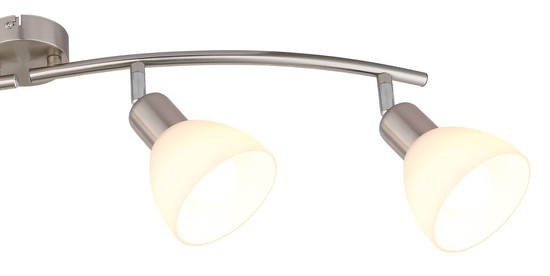 Globo Malte E14 Strahler 4-fach 5W Warmweiß Nickel Matt, Metall Ø10cm 81490401