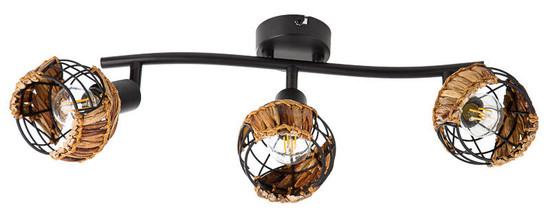 Globo Java E14 Strahler 3-fach 25W Schwarz, Metall Ø10cm 81740308