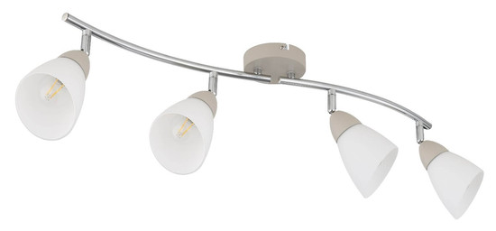 Globo Strahler Paula 4-flammig E14 Sandfarben matt Metall Glas 70x21cm