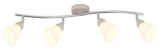 Globo Strahler Paula 4-flammig E14 Sandfarben matt Metall Glas 70x21cm