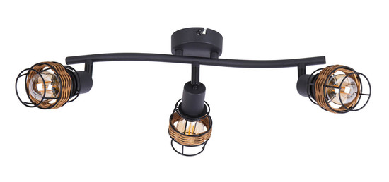 Globo Malik E14 Strahler 3-fach 25W Schwarz Matt, Metall Ø7cm 82340308