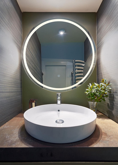 Globo Rivas LED Spiegel 16W Neutralweiß Spiegel Memoryfunktion Ø75cm 84034