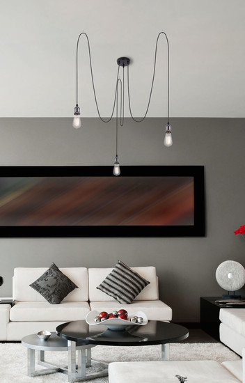 Globo Oliver E27 Hängeleuchte 3-fach 40W Schwarz, Metall 100cm A31-3