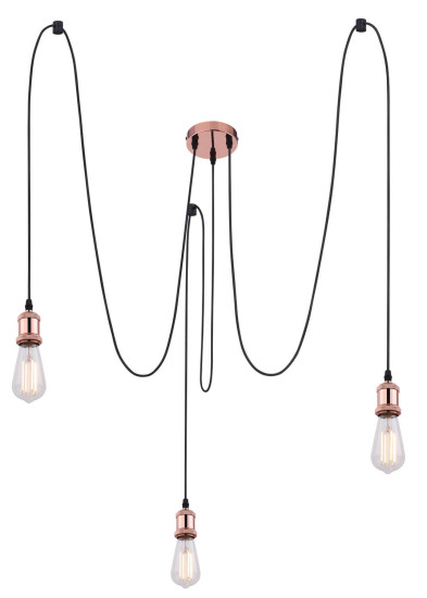Globo Oliver E27 Hängeleuchte 3-fach 40W Kupferfarben, Metall 200cm A32-3