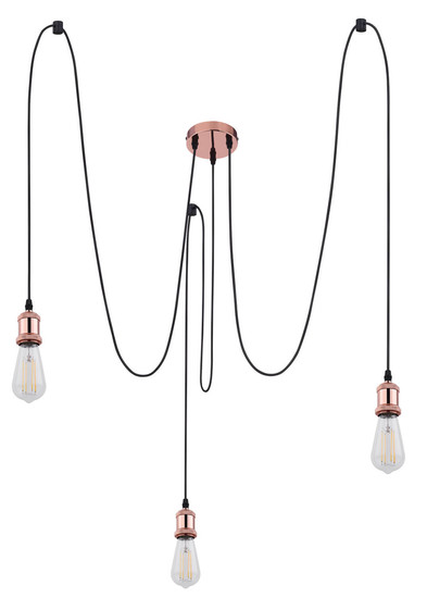 Globo Oliver E27 Hängeleuchte 3-fach 40W Kupferfarben, Metall 200cm A32-3