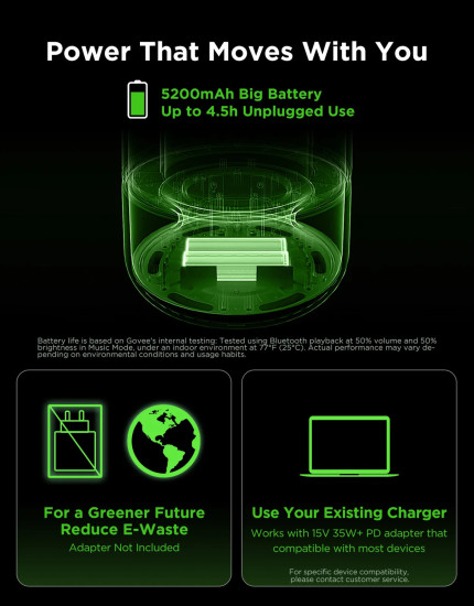 Govee Tischlampe 2 Pro Sound by JBL - Smarte Tischleuchte RGBICWW + Lautsprecher mit Musik-Sync H60200F1