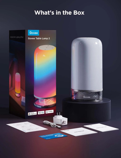 Govee Tischlampe, Smarte Tischleuchte RGBICWW 500Lm H60223D1