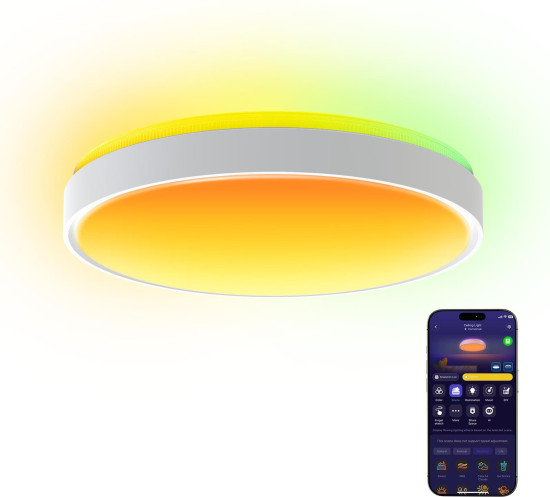 Govee Smarte LED Deckenleuchte 38cm, RGBWW + RGBIC, Musik-Sync, DreamView, 3500Lm Weißlicht H60A6C01