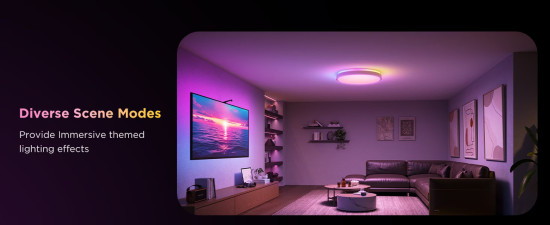 Govee Smarte LED Deckenleuchte 38cm, RGBWW + RGBIC, Musik-Sync, DreamView, 3500Lm Weißlicht H60A6C01