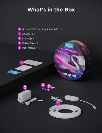 Govee COB Strip Light 3M - Smarter LED Streifen, RGBIC, Neon-Effekt H61E53D1