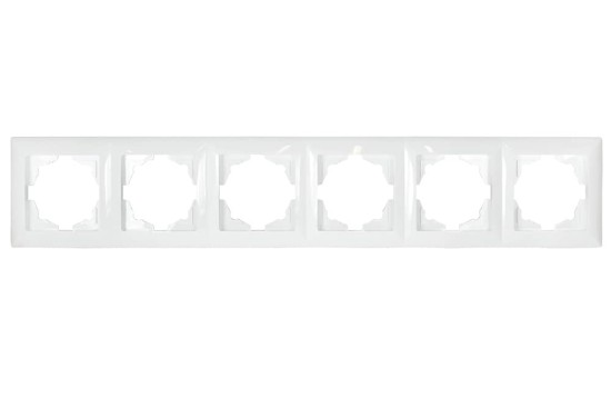 Gunsan Visage 6-fach Rahmen für 6 Steckdosen Schalter Dimmer Weiss