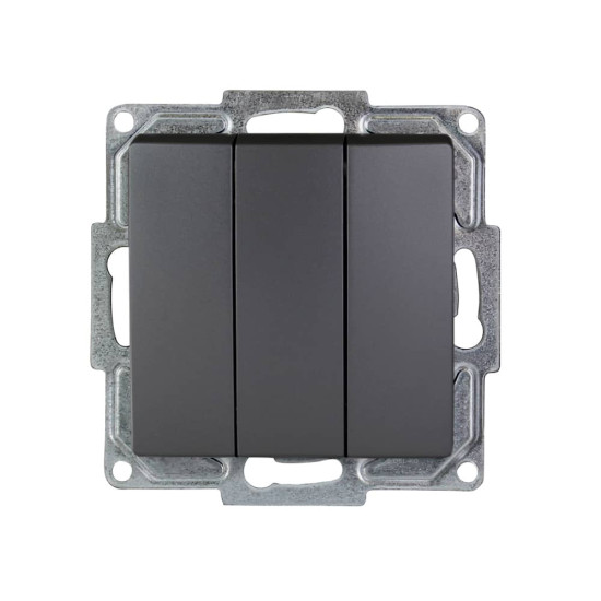 Gunsan Visage 3-fach Schalter Serienschalter Unterputz Dunkelsilber
