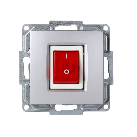 Gunsan Visage beleuchteter Ein-Ausschalter für Durchlauferhitzer usw. Unterputz Silber