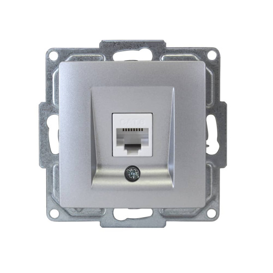Gunsan Visage Datenbuchse 1-fach CAT6 Internet Netzwerk Unterputz Silber