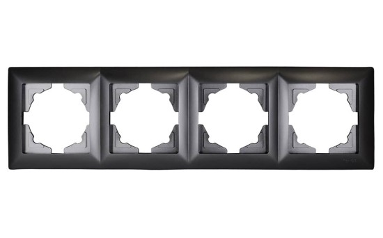 Gunsan Visage 4-fach Rahmen für 4 Steckdosen Schalter Dimmer Dunkelsilber