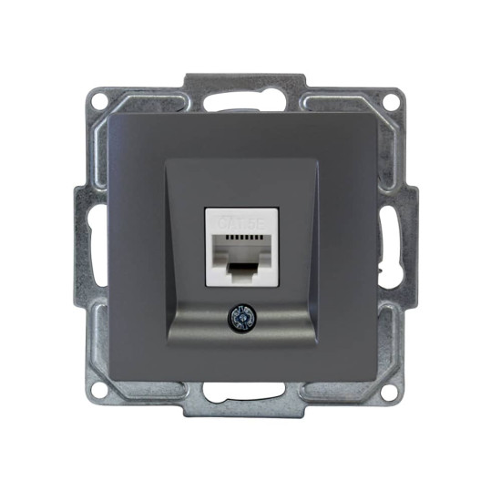 Gunsan Visage Datenbuchse 1-fach CAT5e Internet Netzwerk Unterputz Dunkelsilber