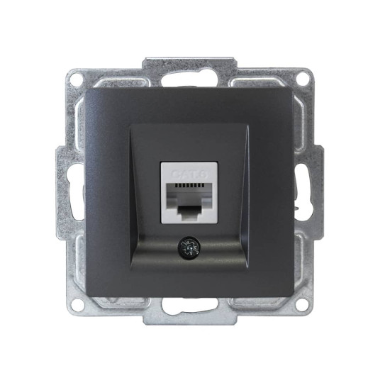 Gunsan Visage Datenbuchse 1-fach CAT6 Internet Netzwerk Unterputz Dunkelsilber