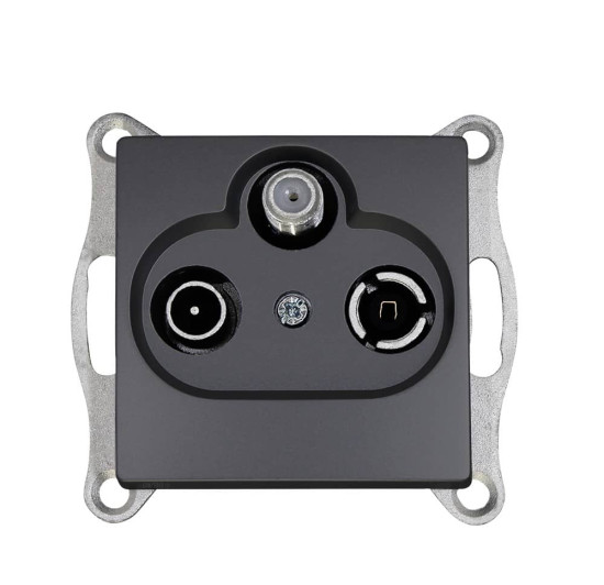 Gunsan Visage Multimedia Sat TV Radio Antennendose Dunkelsilber