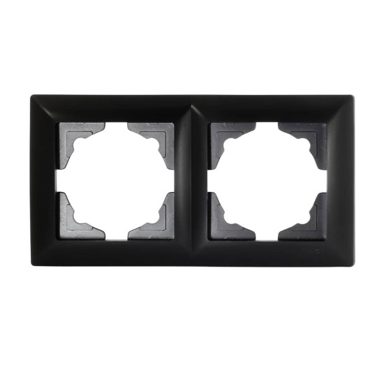 Gunsan Visage 2-fach Rahmen für 2 Steckdosen Schalter Dimmer Schwarz