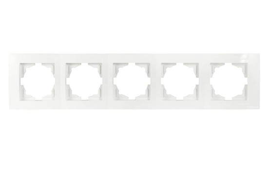 Gunsan Moderna 5-fach Rahmen für 5 Steckdosen Schalter Dimmer Weiss