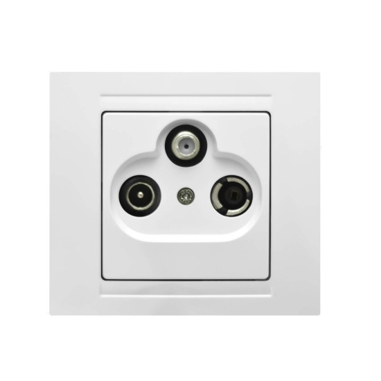 Gunsan Moderna Multimedia Sat TV Radio Durchgangsdose Antennendose Weiss