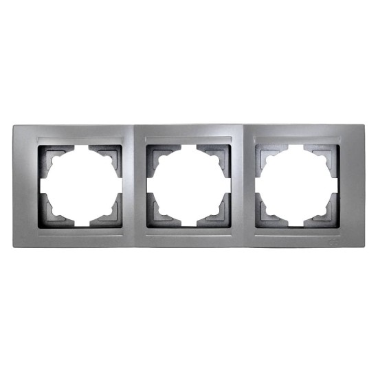 Gunsan Moderna 3-fach Rahmen für 3 Steckdosen Schalter Dimmer Silber