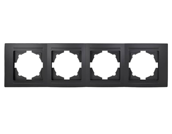 Gunsan Moderna 4-fach Rahmen für 4 Steckdosen Schalter Dimmer Schwarz