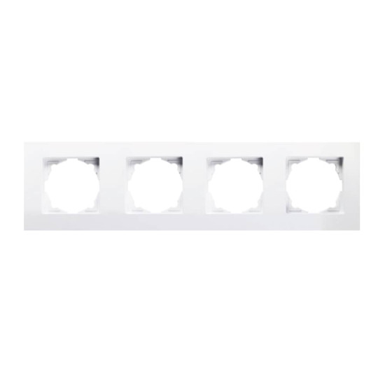 Gunsan Eqona 4-fach Rahmen für 4 Steckdosen Schalter Weiss