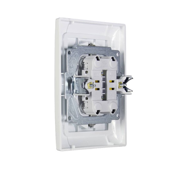 Gunsan Eqona 2-fach Steckdose Komplett Unterputz Weiss