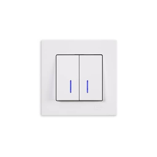 Gunsan Eqona 2-fach Serienschalter mit Beleuchtung Unterputz Weiss